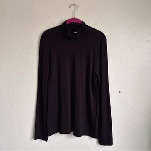 Anne Klein Women’s Classic Black Long Sleeve Turtleneck Jersey Top Size XL EUC